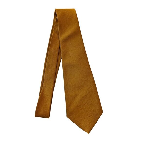 Vintage Park Lane Bengal Lancer Pure Virgin Wool Neck Tie Gold Tan - Picture 2 of 3